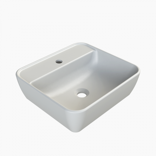 Επικαθήμενος Νιπτήρας Πορσελάνης 46x42cm Cerastyle One III 07630A-97 Γκρι Ματ